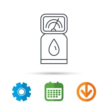 Benzin istasyonu simgesi. Benzin yakıt pompası işareti.