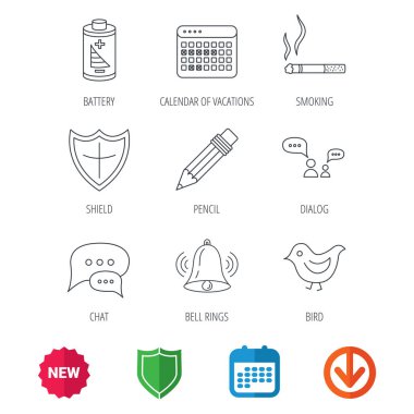 Pil, kalem ve Koruma Kalkanı simgeleri.