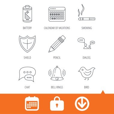 Pil, kalem ve Koruma Kalkanı simgeleri.