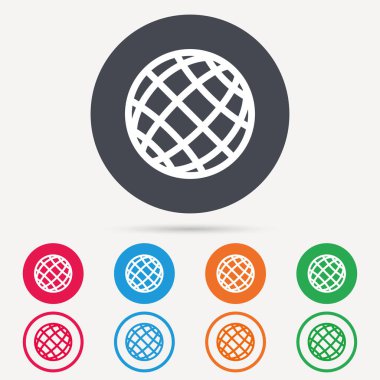 Küre simgesi. Dünya ya da Internet işareti.