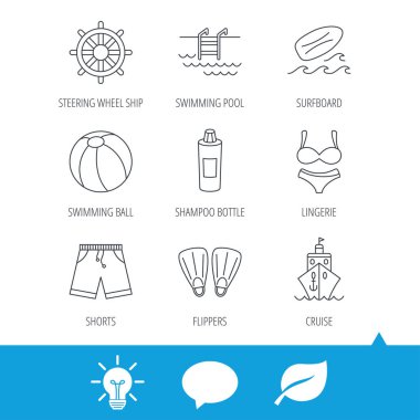 Sörf tahtası, Yüzme Havuzu ve gövdeleri simgeler.