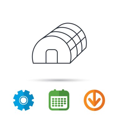 Sera karmaşık simgesi. Sera bina oturum.