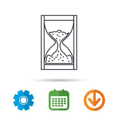 Kum saati simgesi. Kum saati işareti.