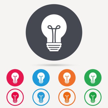 Ampul simgesi. Lamba aydınlatma işareti.