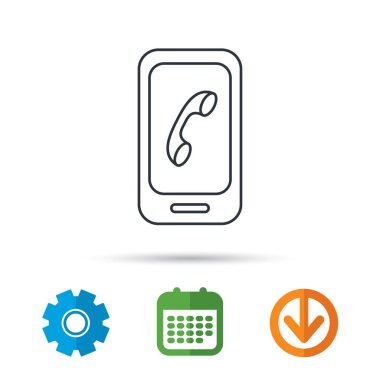 Akıllı telefon simgesi. Cep telefonu dokunmatik ekran işareti ile.