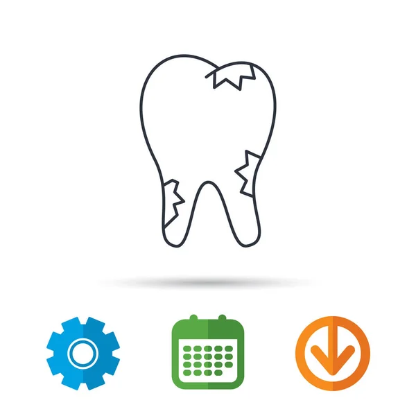 Icono de caries. Signo de salud dental . — Archivo Imágenes Vectoriales