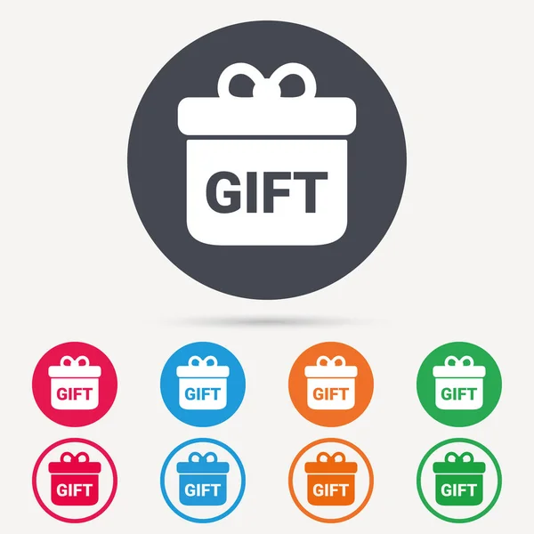 Gift icon. Present box with bow sign. — Stock Vector