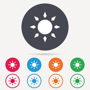 Güneş simgesi. Güneşli hava işareti.