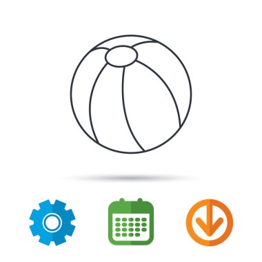 Yüzme top simgesi. Beach oyuncak işareti.