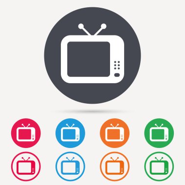 TV simgesi. Retro televizyon işareti.