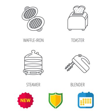 Tost makinesi, ekmek kızartma makinesi ve blender simgeleri.