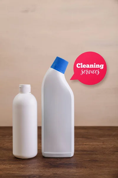 Mock-up plastic cleaning bottles. Mockup concept.