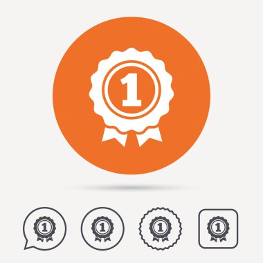 Ödül madalya simgesi. Kazanan amblemi işareti.