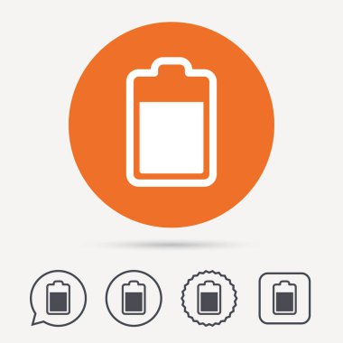 Pil güç simgesi. Akümülatör işareti şarj.