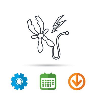 Terminal elektrik simgesi. Pilin şarj edilmesi.