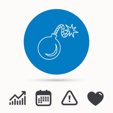 Retro bomba simgesi. Patlama patlayabilir işareti.