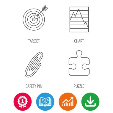Bulmaca, graph grafikleri ve hedef simgeler.