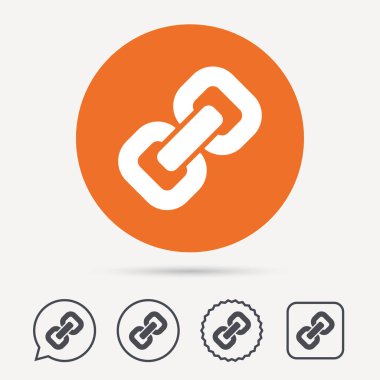 Zincir simgesi. Internet web köprü işareti.