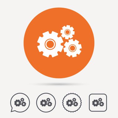 Cogwheels simgesi. Onarım hizmeti işareti.