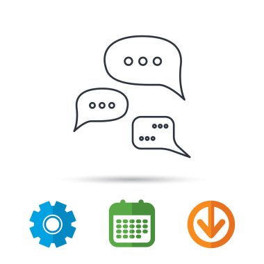 Görüşme simgesi. Sohbet konuşma kabarcıklar işareti.