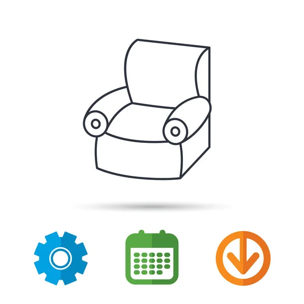 Armchair icon. Comfortable furniture sign. — Stock Vector