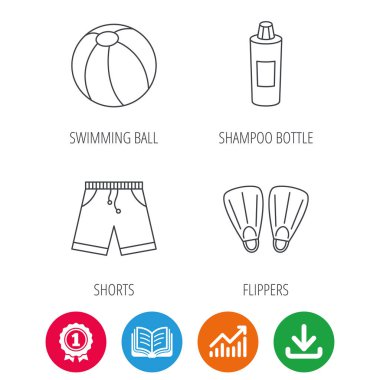 Palet, top ve gövdeleri simgeler Yüzme.