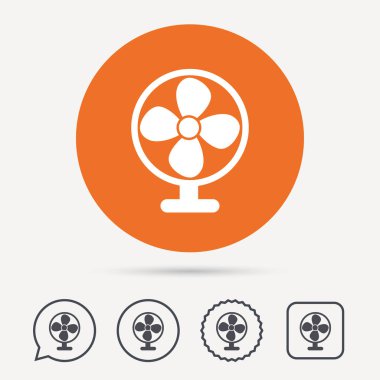 Vantilatör simgesi. Hava havalandırma veya fan işareti.