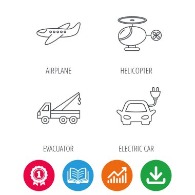 Elektrikli Araba, uçak ve helikopter işaretleri.