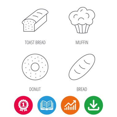 Çörek, çörek ve tost ekmeği simgeleri.