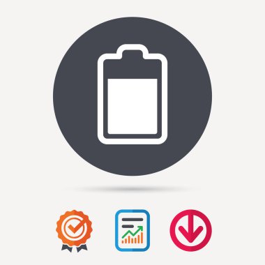 Pil güç simgesi. Akümülatör işareti şarj.