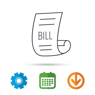 Bill simgesi. Belge işareti ödemek.