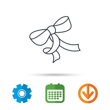 Hediye yay simgesi. Mevcut dekorasyon işareti.