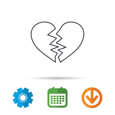 Kırık kalp simgesi. Boşanma işareti.