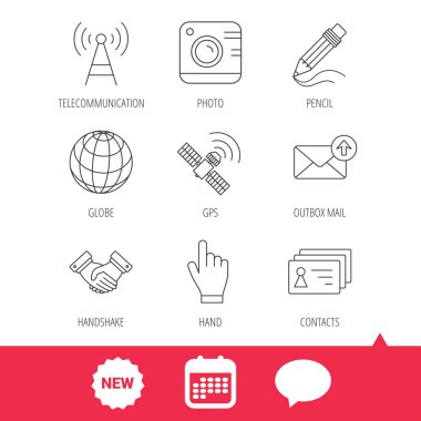 El sıkışma, kişiler ve gps uydu simgeleri.