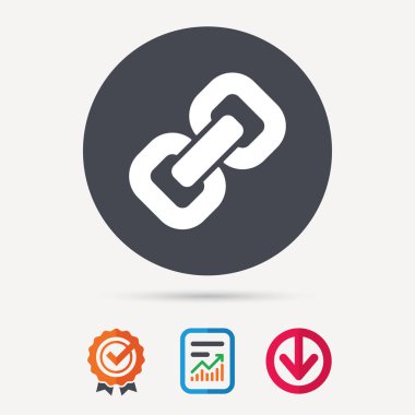 Zincir simgesi. Internet web köprü işareti.