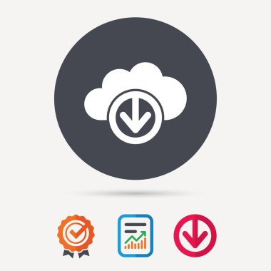 Bulut simgesinden indirin. Veri depolama işareti.