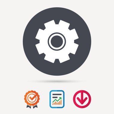 Dişli simgesini. Onarım hizmeti işareti.