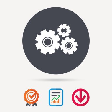 Cogwheels simgesi. Onarım hizmeti işareti.