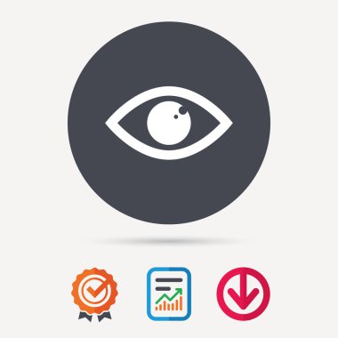 Göz simgesini. Gözün görme işareti.