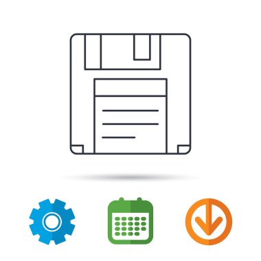 Disket simgesini. Retro veri depolama işareti.