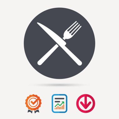 Çatal ve bıçak simgeler. Çatal bıçak takımı işareti.