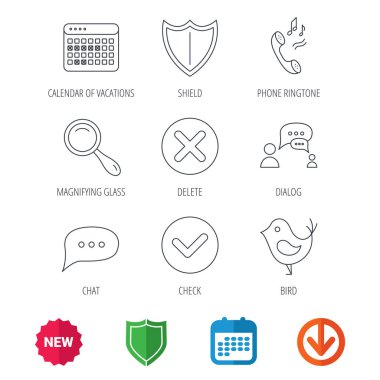 Telefon zil sesi, konuşma balonu simgeler sohbet.