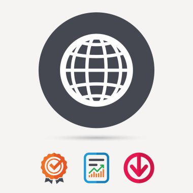 Küre simgesi. Dünya ya da Internet işareti.