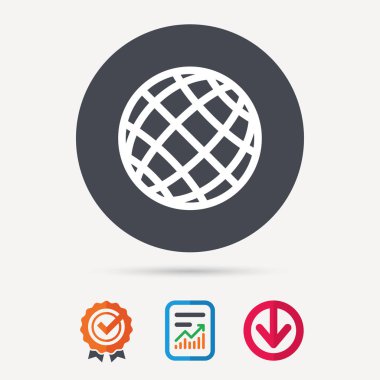 Küre simgesi. Dünya ya da Internet işareti.