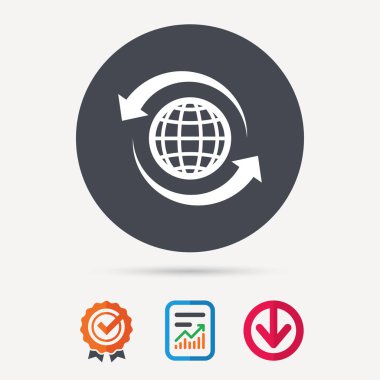 Küre simgesi. Dünya ya da Internet işareti.