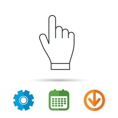 El simgesini tıklatın. Basın veya itme işaretçi işaret.