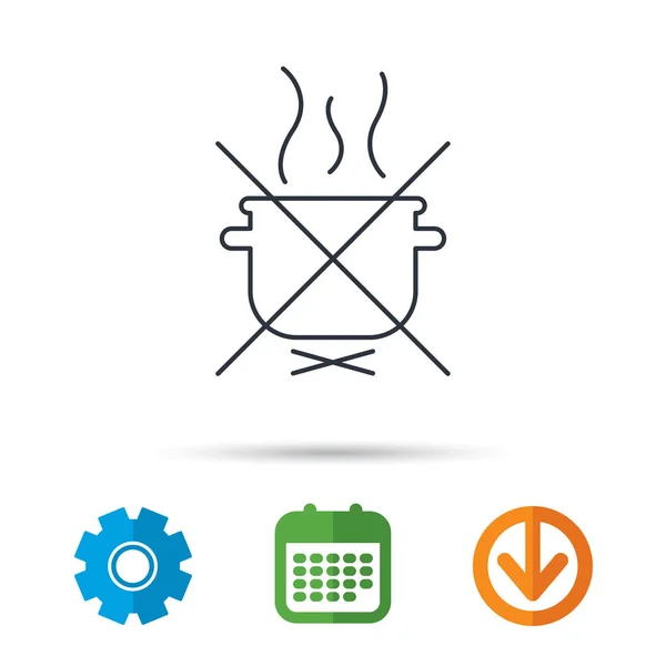 Boiling saucepan icon. Do not boil water sign. — Stock Vector