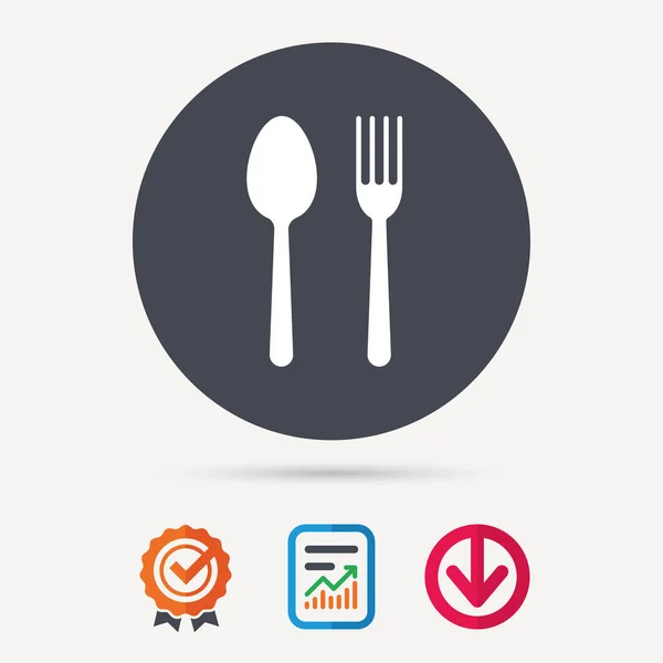 Icone del cibo. Forchetta e cucchiaio segno . — Vettoriale Stock