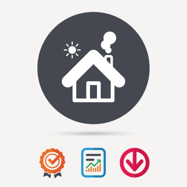 Ev simgesini. Ev bina oturum.