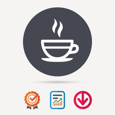 Çay Kupası simgesi. Sıcak kahve içecek işareti.